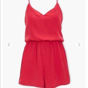 Forever 21 Red Satin Romper